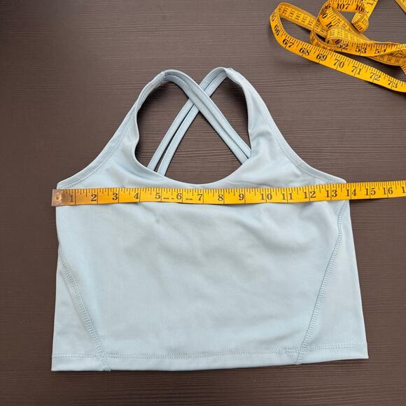 Series 8 Blue Unpadded Strappy Back Scoop Neck Crop Sports Top Women's Large - Picture 5 of 7